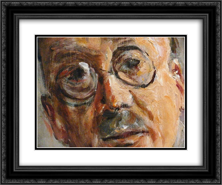 Portrait of Professor Sauerbruch 24x20 Black Ornate Wood Framed Art Print Poster with Double Matting by Liebermann, Max