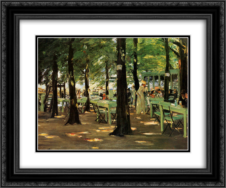 Restaurant De oude Vink 24x20 Black Ornate Wood Framed Art Print Poster with Double Matting by Liebermann, Max