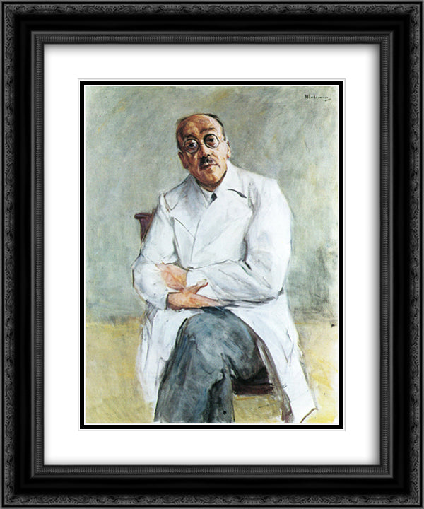The Surgeon, Ferdinand Sauerbruch 20x24 Black Ornate Wood Framed Art Print Poster with Double Matting by Liebermann, Max