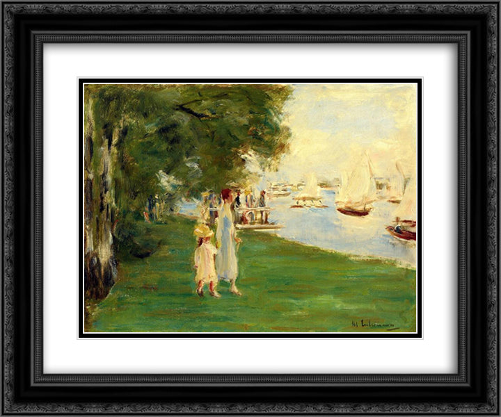The Yacht Race 24x20 Black Ornate Wood Framed Art Print Poster with Double Matting by Liebermann, Max