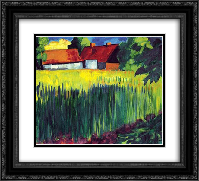 Kornfeld 22x20 Black Ornate Wood Framed Art Print Poster with Double Matting by Pechstein, Max