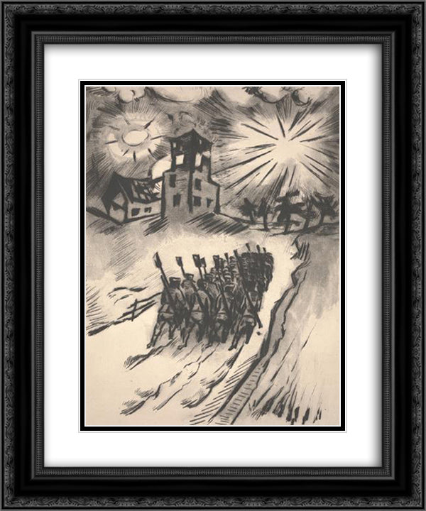 Somme 20x24 Black Ornate Wood Framed Art Print Poster with Double Matting by Pechstein, Max