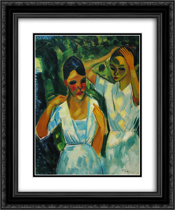 Sunlight 20x24 Black Ornate Wood Framed Art Print Poster with Double Matting by Pechstein, Max