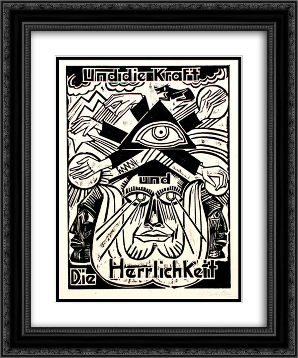 Und die Kraft und die Herrlichkeit (And the Power and the Glory) 20x24 Black Ornate Wood Framed Art Print Poster with Double Matting by Pechstein, Max