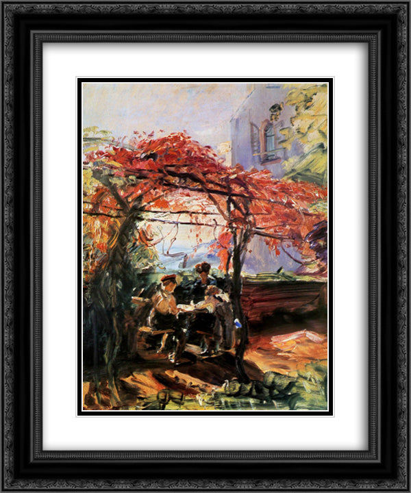 Artist's children in garden 20x24 Black Ornate Wood Framed Art Print Poster with Double Matting by Slevogt, Max