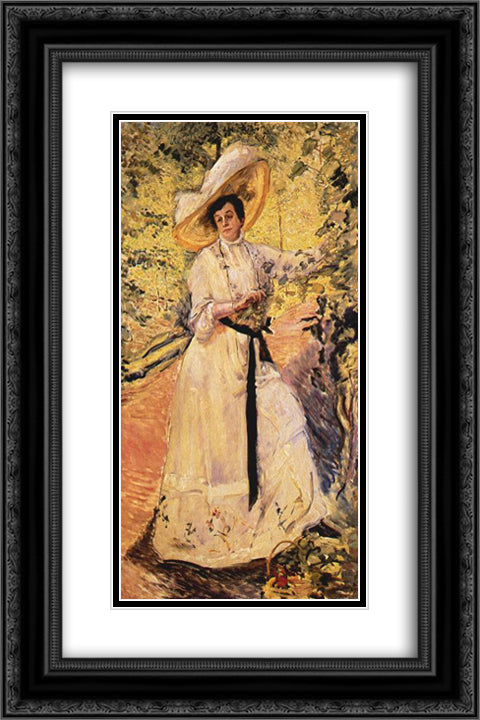 Nini on Trellising 16x24 Black Ornate Wood Framed Art Print Poster with Double Matting by Slevogt, Max