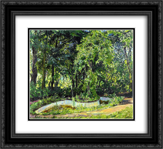 Park Landscape in the Palatinate 22x20 Black Ornate Wood Framed Art Print Poster with Double Matting by Slevogt, Max