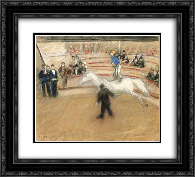 The Circus 22x20 Black Ornate Wood Framed Art Print Poster with Double Matting by Slevogt, Max