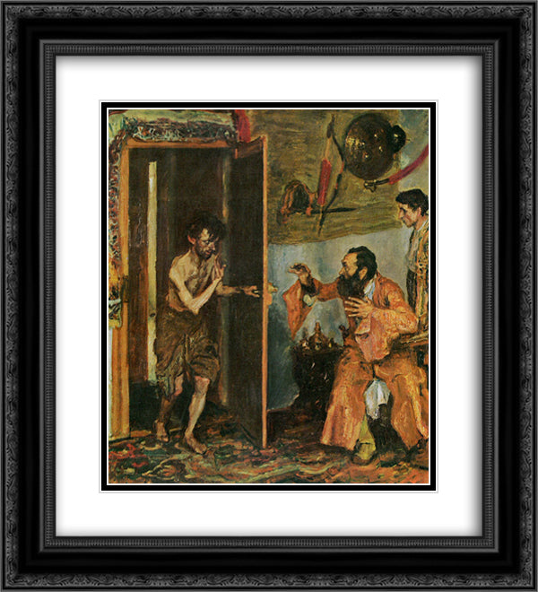 The Prodigal Son 20x22 Black Ornate Wood Framed Art Print Poster with Double Matting by Slevogt, Max