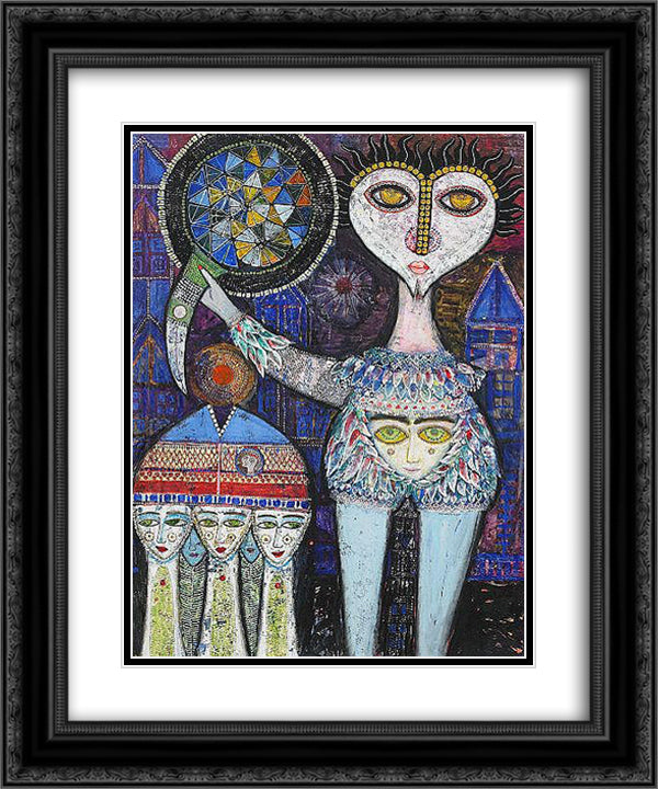 Hjarter dam visande tornet sin senaste metamorfos 20x24 Black Ornate Wood Framed Art Print Poster with Double Matting by Svanberg, Max Walter