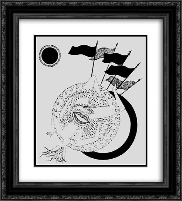 Illustrations for Les Illuminations by Arthur Rimbaud 20x22 Black Ornate Wood Framed Art Print Poster with Double Matting by Svanberg, Max Walter