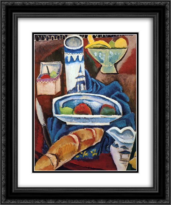 Chinese Bowl 20x24 Black Ornate Wood Framed Art Print Poster with Double Matting by Weber, Max