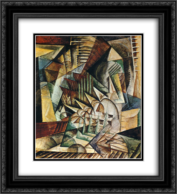 Rush Hour 20x22 Black Ornate Wood Framed Art Print Poster with Double Matting by Weber, Max