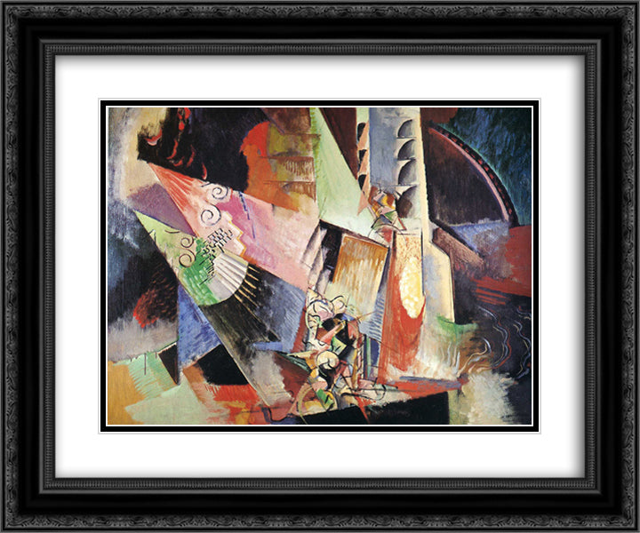 Russian Ballet 24x20 Black Ornate Wood Framed Art Print Poster with Double Matting by Weber, Max