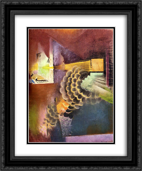 Slide Lecture at the Metropolitan Museum 20x24 Black Ornate Wood Framed Art Print Poster with Double Matting by Weber, Max