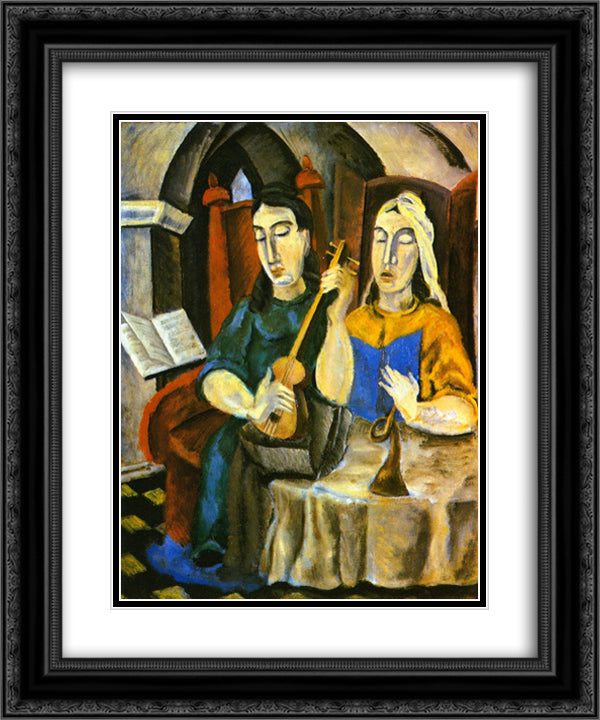 Solo 20x24 Black Ornate Wood Framed Art Print Poster with Double Matting by Weber, Max