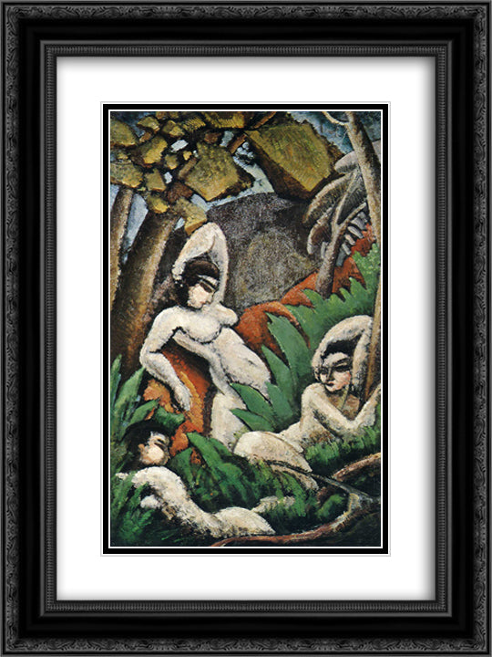 Summer 18x24 Black Ornate Wood Framed Art Print Poster with Double Matting by Weber, Max