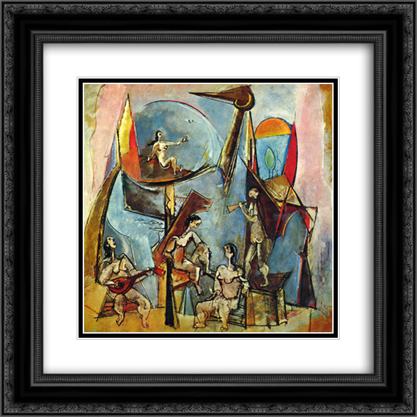 The Muses 20x20 Black Ornate Wood Framed Art Print Poster with Double Matting by Weber, Max