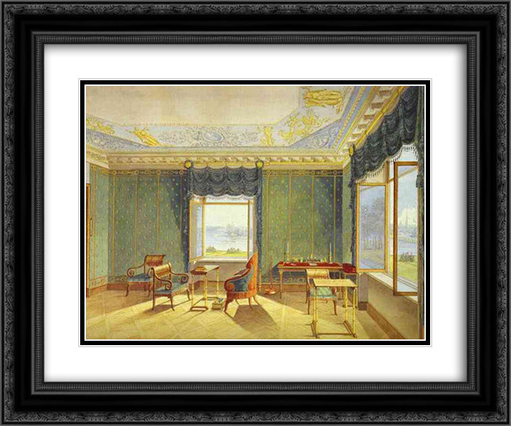 View from Window 24x20 Black Ornate Wood Framed Art Print Poster with Double Matting by Vorobiev, Maxim
