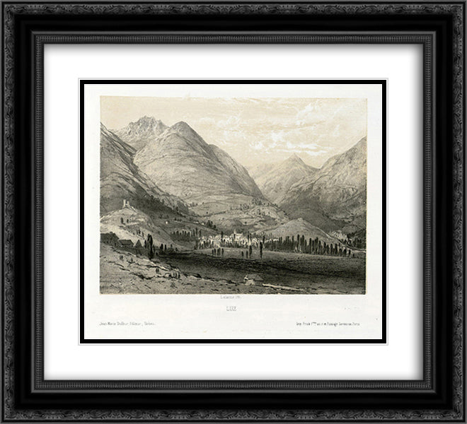 Luz 22x20 Black Ornate Wood Framed Art Print Poster with Double Matting by Lalanne, Maxime