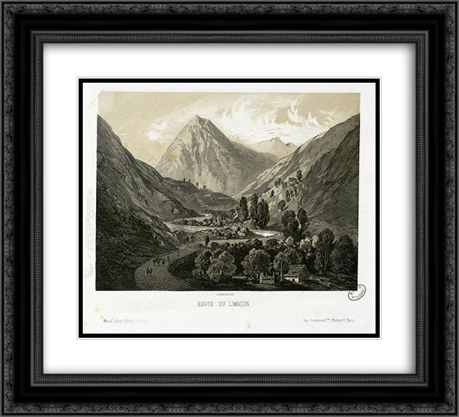 Route du Limacon 22x20 Black Ornate Wood Framed Art Print Poster with Double Matting by Lalanne, Maxime