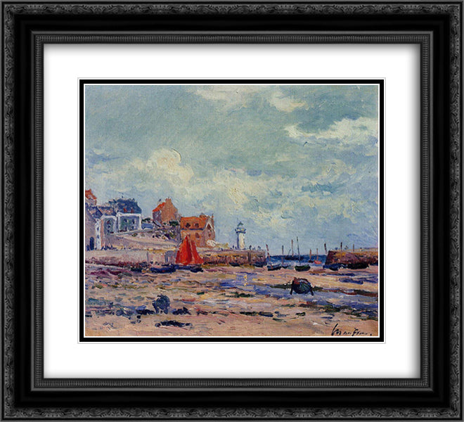 At Low Tide 22x20 Black Ornate Wood Framed Art Print Poster with Double Matting by Maufra, Maxime