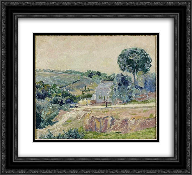 At sunrise in a valley, Brittany 22x20 Black Ornate Wood Framed Art Print Poster with Double Matting by Maufra, Maxime