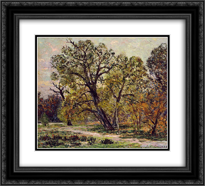 Autumn 22x20 Black Ornate Wood Framed Art Print Poster with Double Matting by Maufra, Maxime