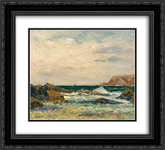 Belle-Ile-en-Mer 22x20 Black Ornate Wood Framed Art Print Poster with Double Matting by Maufra, Maxime