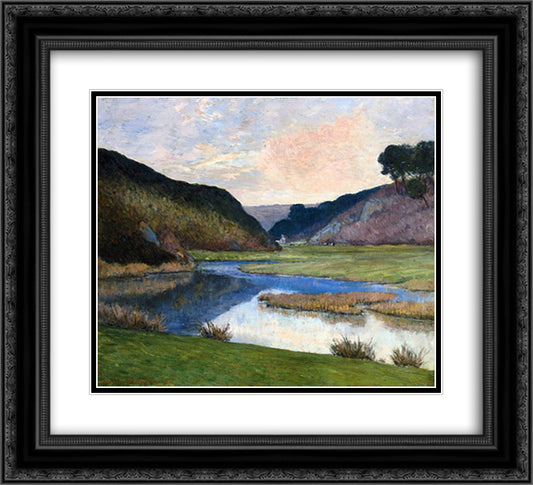 Brittany 22x20 Black Ornate Wood Framed Art Print Poster with Double Matting by Maufra, Maxime