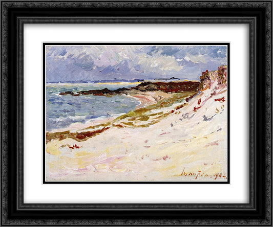 By the Sea 24x20 Black Ornate Wood Framed Art Print Poster with Double Matting by Maufra, Maxime