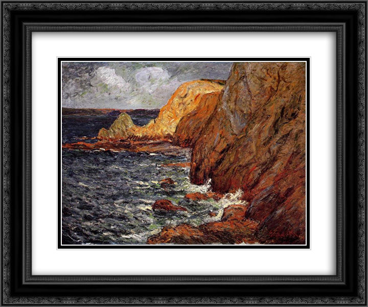 Cliffs 24x20 Black Ornate Wood Framed Art Print Poster with Double Matting by Maufra, Maxime