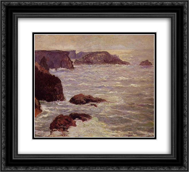 Coast Goulphar 22x20 Black Ornate Wood Framed Art Print Poster with Double Matting by Maufra, Maxime