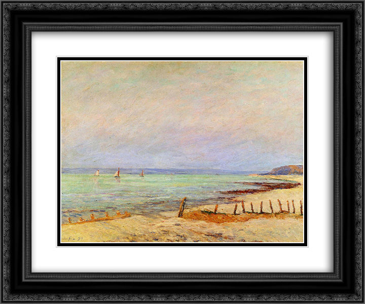 Dusk 24x20 Black Ornate Wood Framed Art Print Poster with Double Matting by Maufra, Maxime