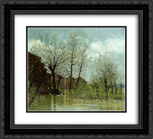 Flood 22x20 Black Ornate Wood Framed Art Print Poster with Double Matting by Maufra, Maxime