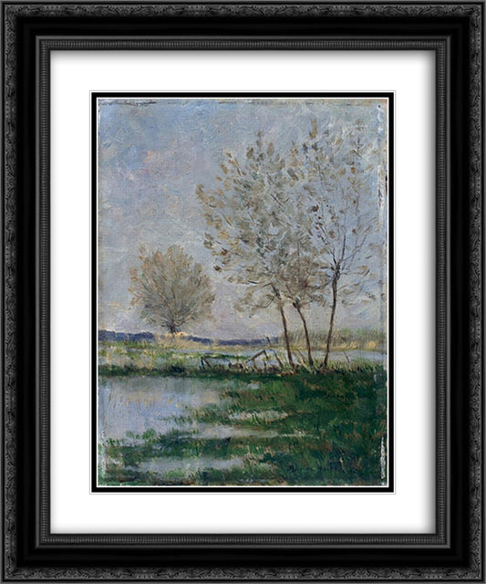 Flooded meadows 20x24 Black Ornate Wood Framed Art Print Poster with Double Matting by Maufra, Maxime