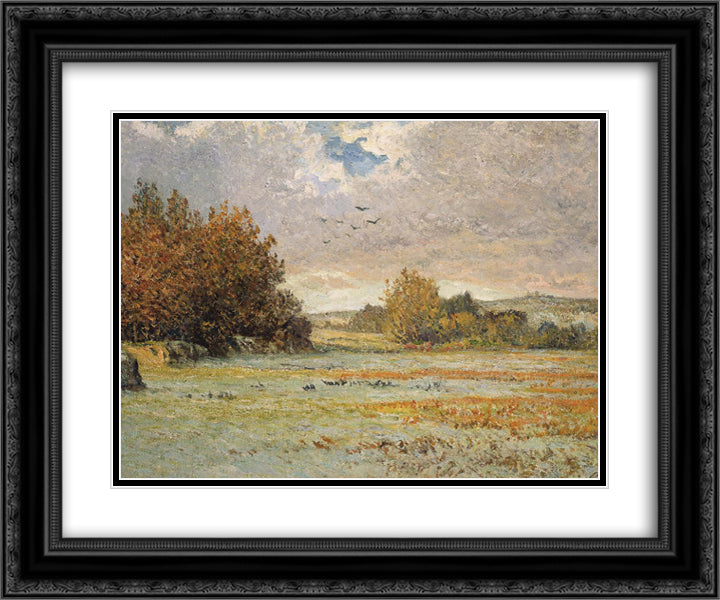 Frost at Morgat 24x20 Black Ornate Wood Framed Art Print Poster with Double Matting by Maufra, Maxime