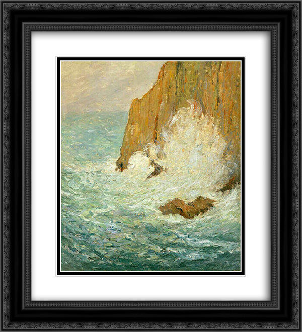 Great Sea 20x22 Black Ornate Wood Framed Art Print Poster with Double Matting by Maufra, Maxime