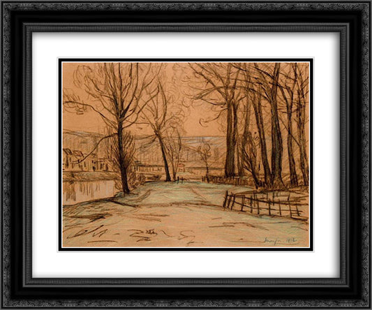 Landscape 24x20 Black Ornate Wood Framed Art Print Poster with Double Matting by Maufra, Maxime