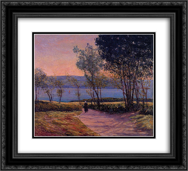 Landscape by the Water 22x20 Black Ornate Wood Framed Art Print Poster with Double Matting by Maufra, Maxime