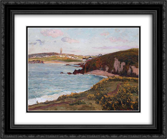 Landscape near Douarnenez 24x20 Black Ornate Wood Framed Art Print Poster with Double Matting by Maufra, Maxime