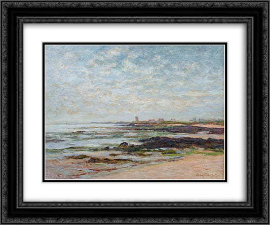 Low Tide, Baie de Quiberon 24x20 Black Ornate Wood Framed Art Print Poster with Double Matting by Maufra, Maxime