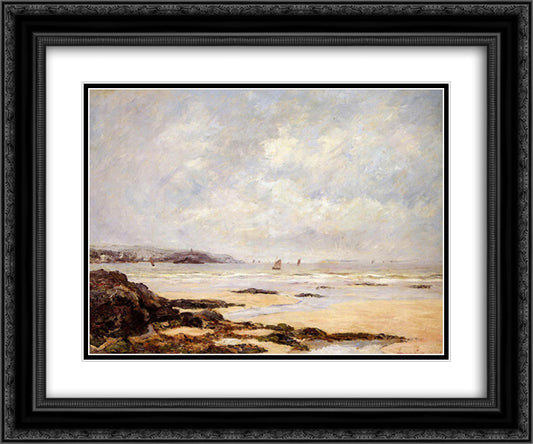 Low Tide at Douarnenez 24x20 Black Ornate Wood Framed Art Print Poster with Double Matting by Maufra, Maxime