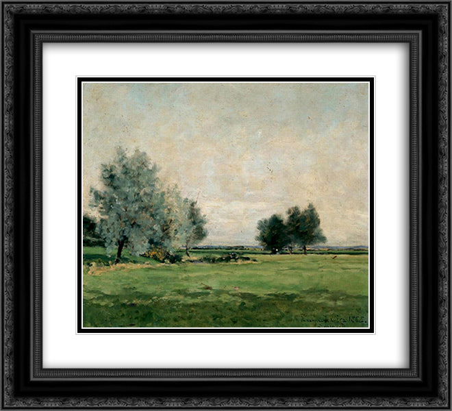 Meadow 22x20 Black Ornate Wood Framed Art Print Poster with Double Matting by Maufra, Maxime