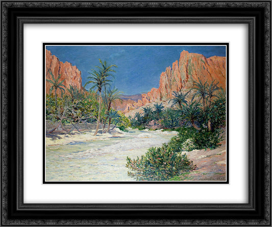 Morning in the Oasis of Alkantra 24x20 Black Ornate Wood Framed Art Print Poster with Double Matting by Maufra, Maxime