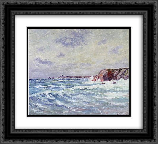 Port-Bara (Near the Ile de Quiberon) 22x20 Black Ornate Wood Framed Art Print Poster with Double Matting by Maufra, Maxime