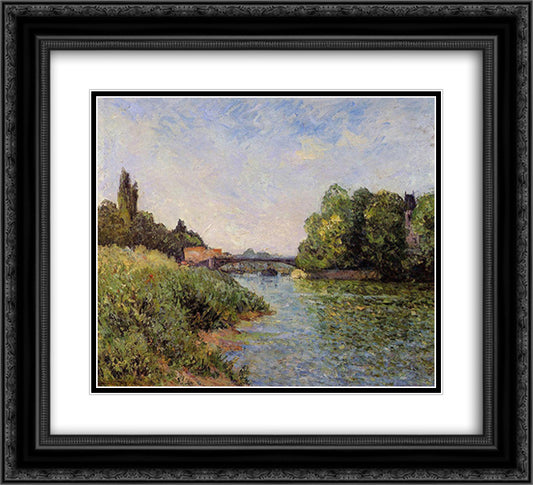 Powdery Sunshine 22x20 Black Ornate Wood Framed Art Print Poster with Double Matting by Maufra, Maxime