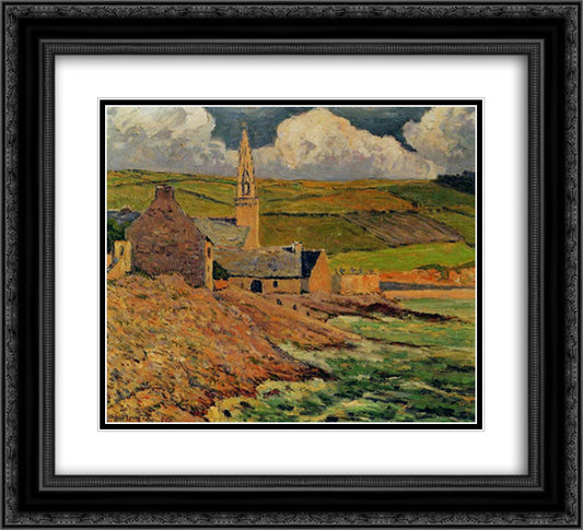 Saint Michel's Church 22x20 Black Ornate Wood Framed Art Print Poster with Double Matting by Maufra, Maxime