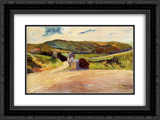 Saint-Jean-du-Doigt 24x18 Black Ornate Wood Framed Art Print Poster with Double Matting by Maufra, Maxime