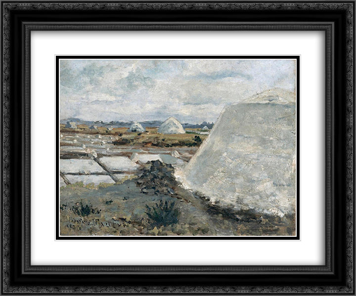 Salt evaporation pond 24x20 Black Ornate Wood Framed Art Print Poster with Double Matting by Maufra, Maxime